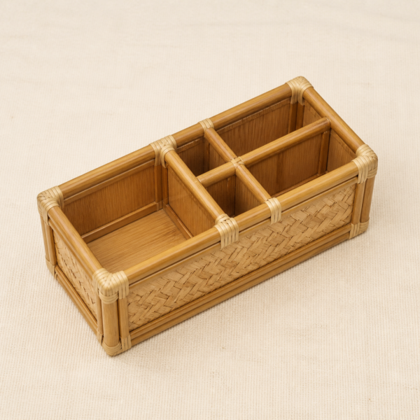 Bamboo Desk Organizer - overhead Overhead view of Bamboo Desk Organizer