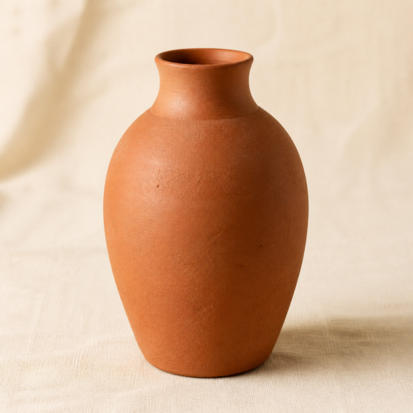 Handcrafted Terracotta Matka Vase on a warm neutral background