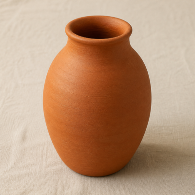 Overhead view of Handcrafted Terracotta Matka Vase