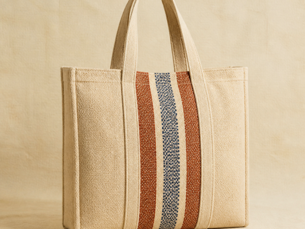 Handloom Cotton Tote Bag - hero Handloom Cotton Tote Bag on a warm neutral background