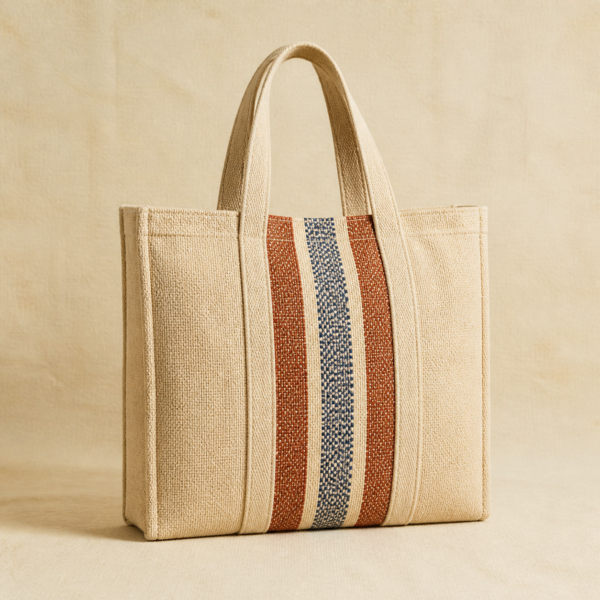 Handloom Cotton Tote Bag on a warm neutral background