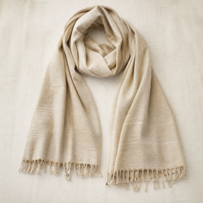 Handloom Khadi Stole - overhead Overhead view of Handloom Khadi Stole
