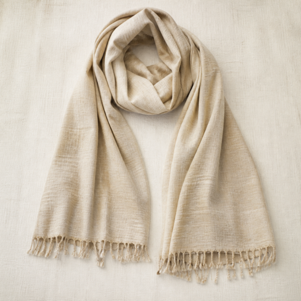 Handloom Khadi Stole - overhead Overhead view of Handloom Khadi Stole