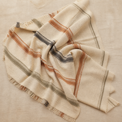 Overhead view of Handwoven Cotton Throw