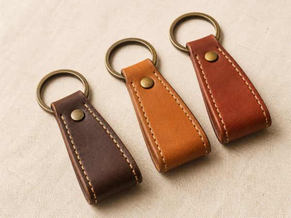 Leather Key Fob Set – Pack of 3 - hero Leather Key Fob Set – Pack of 3 on a warm neutral background