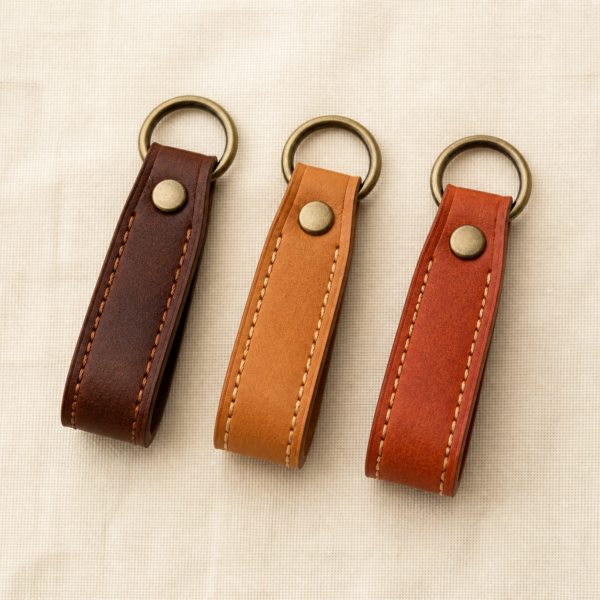 Leather Key Fob Set – Pack of 3 - overhead Overhead view of Leather Key Fob Set – Pack of 3