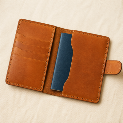 Overhead view of Leather Passport Wallet