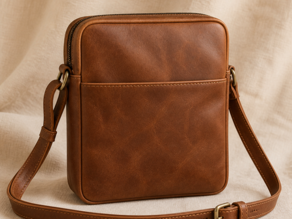 Vegetable-Tanned Leather Sling Bag - hero Vegetable-Tanned Leather Sling Bag on a warm neutral background
